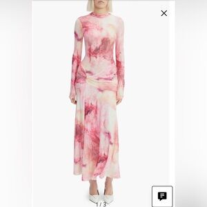 NWT Bardot Lea Pink Tie-Dye Long Sleeve Dress Size XS